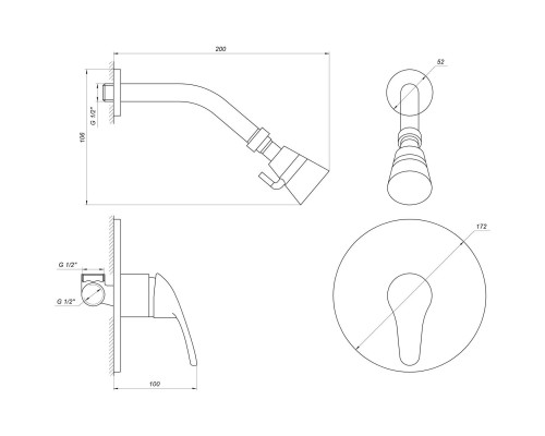 Смеситель для душа Globus Lux SOLLY GLSO-0105S