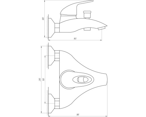 Змішувач для ванни Globus Lux Smart GLSM-0102 - Globus Lux