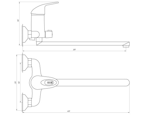 Змішувач для ванни Globus Lux Smart GLSM-0208 - Globus Lux