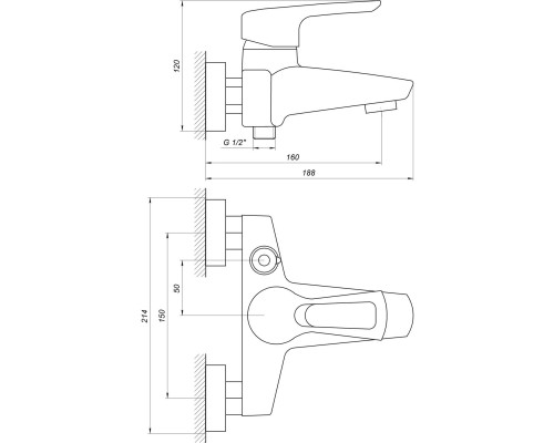 Змішувач для ванни Globus Lux SEVA GLSV-0102N - Globus Lux