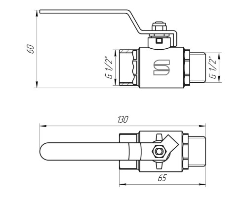 Кран кульовий прямий SELBA 1/2″ ЗВ КР SL1505 - SELBA