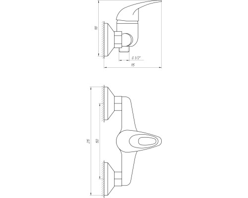 Змішувач для душу EcoMix ELIT EM-105 - EcoMIX