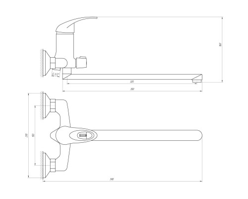 Змішувач для ванни EcoMix ELIT EM-208 - EcoMIX