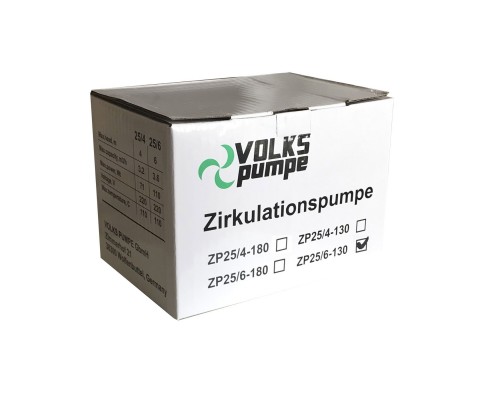 Насос циркуляционный VOLKS pumpe ZP25/6 130мм + гайки