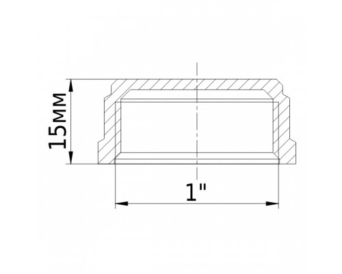 Заглушка латунная 1″ВР литейная с отверстием 1094-1Б