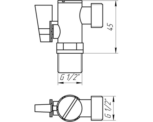 Кран кульовий кутовий з фільтром SOLOMON 1/2″x1/2″ А7041(7043) - Solomon