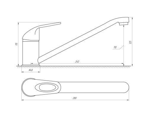 Змішувач для кухні Globus Lux Sena GS-103 - Globus Lux