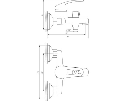 Змішувач для ванни Globus Lux Caprice GLCA-0102N - Globus Lux