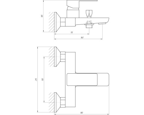 Смеситель для ванны Globus Lux Milano GLM-0102