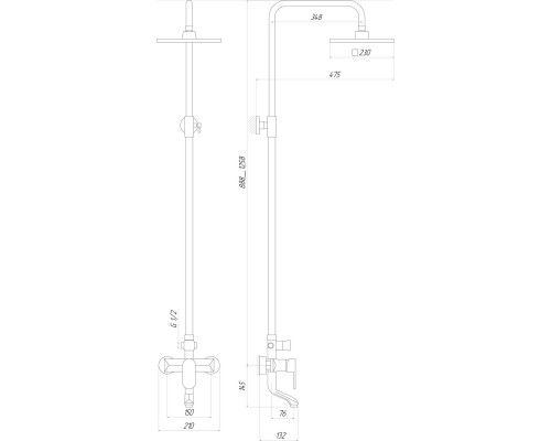 Душевая система Globus Lux ONTARIO DS-006A