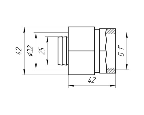 Муфта с внутренней резьбой APE ITALY 702 L 1″x32