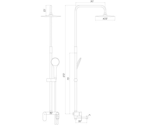 Душова система TOPAZ BARTS TB 07102-H36 - TOPAZ