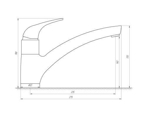 Змішувач для кухні TOPAZ TEEL TL P-8838-H17 - TOPAZ