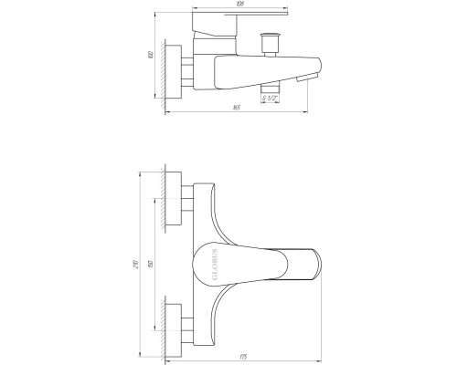 Смеситель для ванны Globus Lux MAIN SM-102