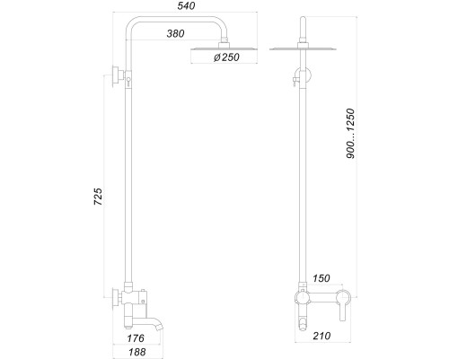 Душова система Globus Lux ALPEN SBT1-SH-02 - Globus Lux