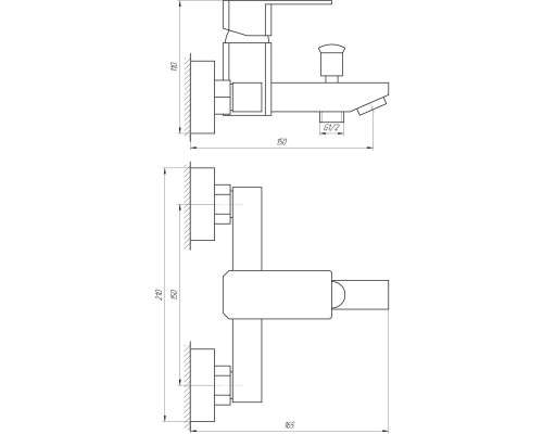 Змішувач для ванни Globus Lux SHK-102-M - Globus Lux