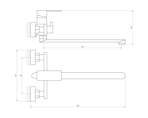 Змішувач для ванни Globus Lux Milano GLM-0208 - Globus Lux