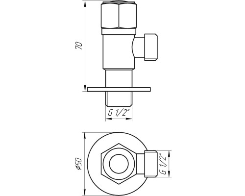 Кран кульовий кутовий Professional 1/2″х1/2″ NV-QP888 - Quality Professional