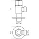 Кран кульовий кутовий Professional 1/2″х1/2″ NV-QP888 - Quality Professional