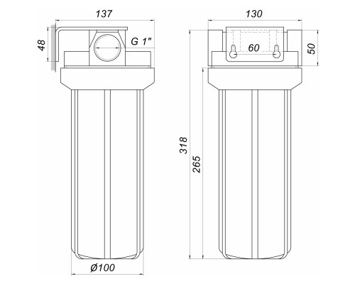 Посилена фільтр-колба для гар. води Bіо+ systems HTS-10, 1″ - Bio+ Systems