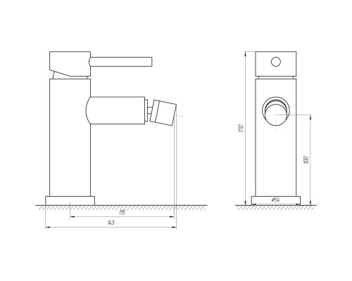 Смеситель для биде Globus Lux ALPEN SBT1-106