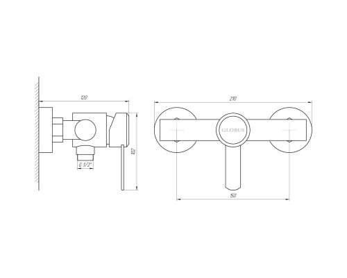 Смеситель для душа Globus Lux WIEN SBT2-105