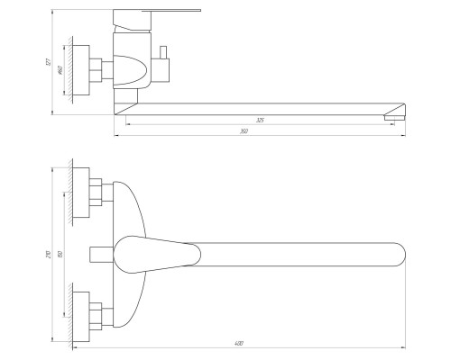 Смеситель для ванны Globus Lux MAIN SM-208