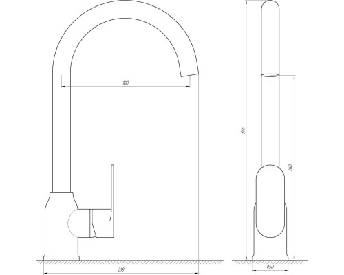 Змішувач для кухні Globus Lux Ontario GLO-0203S - Globus Lux