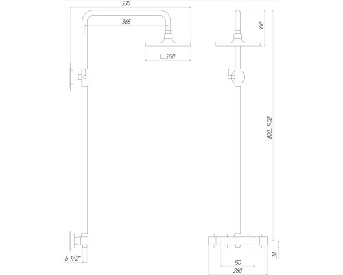 Душова система Globus Lux Termostatic Q GLM-0040T - Globus Lux