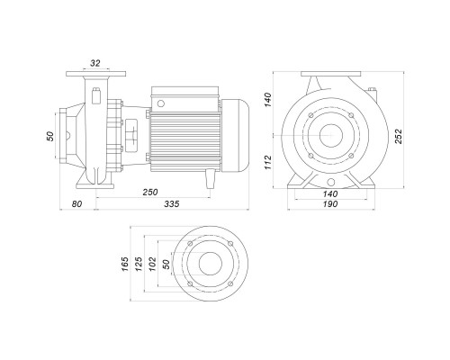 Насос моноблочний IR 32-125B 1,1 кВт SAER (16 м3/год, 21 м) - SAER