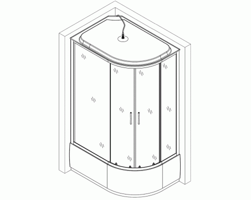 Душовий бокс асиметричний лівий OBRA H120GBSL (H120BL) BRAVO (3уп.) - BRAVO