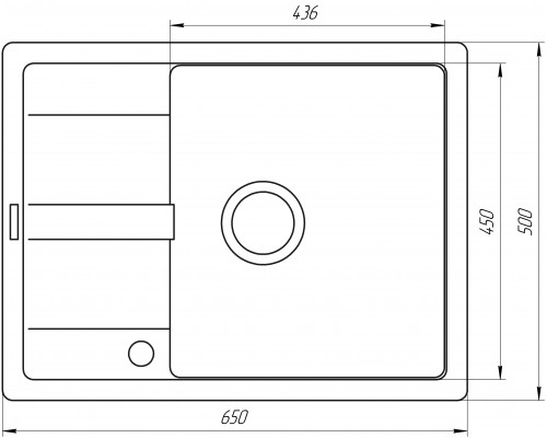 Гранітна мийка Mira ONZA чорний 650 х 500 мм - MIRA