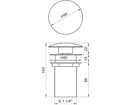 Донний клапан Globus Lux HG15-03B (Click-clack) - Globus Lux