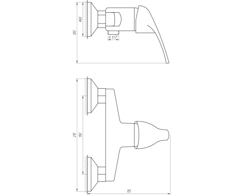 Змішувач для душу Globus Lux Solly GLSO-0105N - Globus Lux