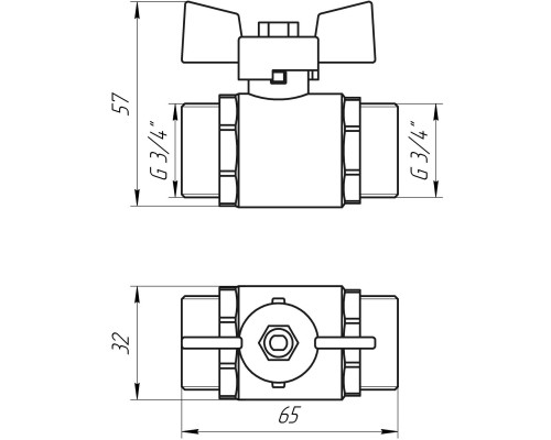 Кран кульовий прямий Q PROFESSIONAL 3/4″ ЗЗ КБ PN40 Q153 - Quality Professional