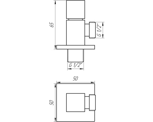 Кран напівобертовий кутовий SOLOMON 1/2″х1/2″ CUBE 7078 - Solomon