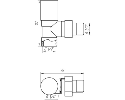 Кран вентильный угловой с американкой SOLOMON 1/2″ CHROM 1845