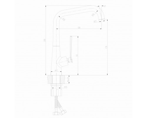 Змішувач для кухні TOPAZ TEEL TT 24401-H59 - TOPAZ