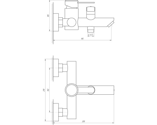 Змішувач для ванни Globus Lux WIEN SBT2-102NE - Globus Lux