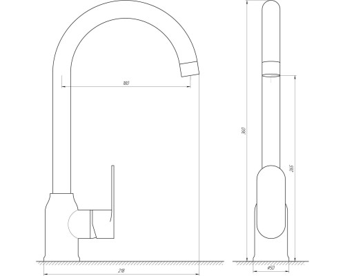 Змішувач для кухні Globus Lux Ontario GLO-0203S-BB - Globus Lux