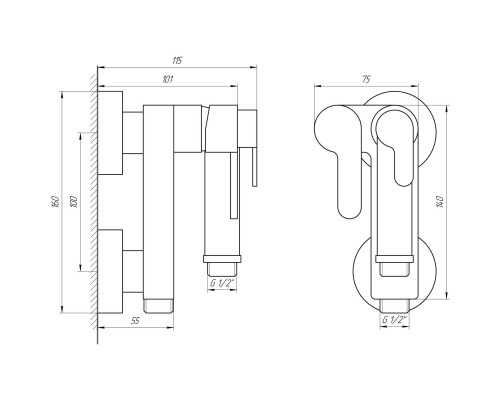 Змішувач гігієнічний Globus Lux GLN-3-106MIX - Globus Lux