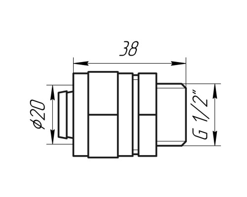 Муфта с наружной резьбой APE ITALY 701 L 1/2″х20