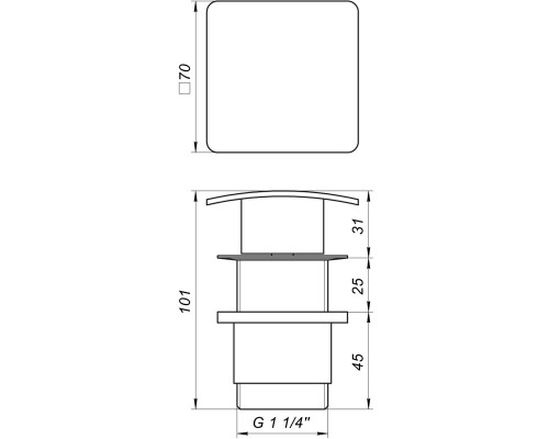 Донний клапан Globus Lux HG-043B (Click-clack) - Globus Lux