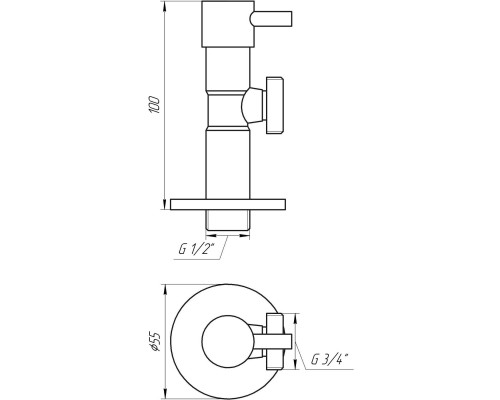 Кран напівобертовий кутовий SOLOMON 1/2″х3/4″ Lazer 7076 (2шт) - Solomon