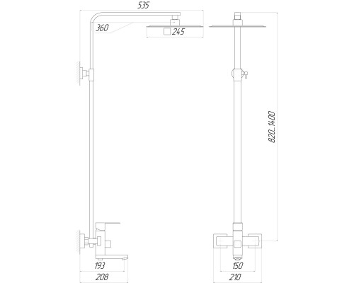 Душова система Globus Lux SICILIA VAN-SBQ-SH-02-BB - Globus Lux