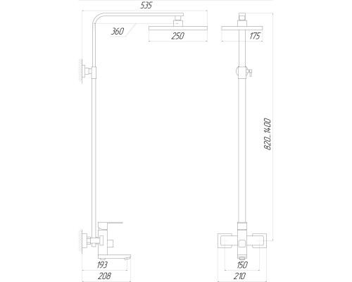 Душова система Globus Lux SICILIA VAN-SBQ-SH-04-BB - Globus Lux