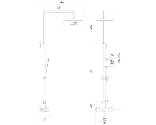 Душова система Globus Lux ALPEN SBT1-SQ-05-304 - Globus Lux