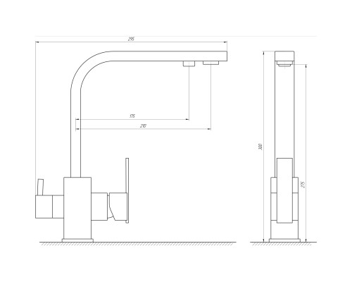 Змішувач для кухні під осмос Globus Lux LAZER GLLR-0111-11-GRAPHITE - Globus Lux