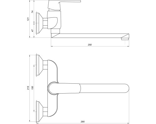 Змішувач для кухні зі стіни Globus Lux Laguna GLA-0104-10-BB - Globus Lux