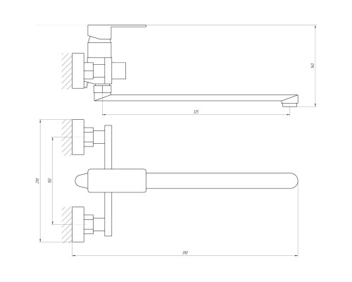 Змішувач для ванни Globus Lux Milano GLM-0208N - Globus Lux